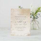 Invitation Mariage d'aquarelle Ombre jaune or givrée (Debout devant)