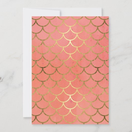 Invitation Mariage d'aquarelle or Motif Shell Art déco (Dos)