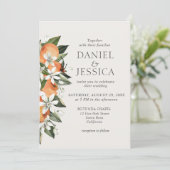 Invitation Mariage d'aquarelle orangé moderne (Debout devant)