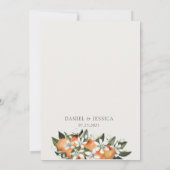 Invitation Mariage d'aquarelle orangé moderne (Dos)