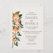 Invitation Mariage d'aquarelle orangé moderne (Devant / Derrière)