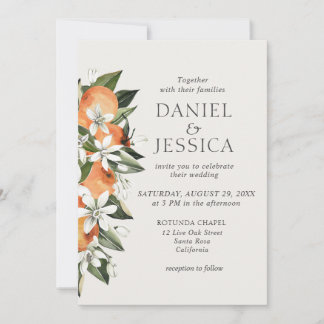 Invitation Mariage d'aquarelle orangé moderne