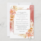 Invitation Mariage d'aquarelle orange pâteux (Devant)