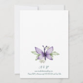 Invitation Mariage d'aquarelle papillon Lilac (Dos)