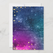 Invitation Mariage d'aquarelle Peacock bleu or moderne (Dos)