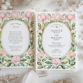 Invitation Mariage d'aquarelle Peonies vintages