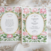Invitation Mariage d'aquarelle Peonies vintages