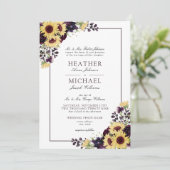 Invitation Mariage d'aquarelle Plum violet (Debout devant)