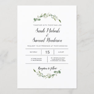 Invitation Mariage d'aquarelle Proep Green Garden