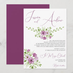 Invitation Mariage d'aquarelle romantique