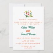 Invitation Mariage d'aquarelle romantique à fleurs (Devant)