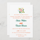 Invitation Mariage d'aquarelle romantique à fleurs (Devant / Derrière)