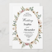 Invitation Mariage d'aquarelle romantique Floral (Devant / Derrière)