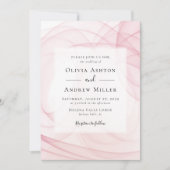 Invitation Mariage d'aquarelle rose (Devant)