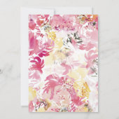 Invitation Mariage d'aquarelle rose et bleu (Dos)