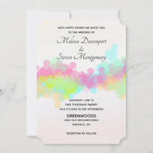 Invitation Mariage d'aquarelle rose et vert