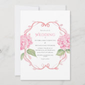 Invitation Mariage d'aquarelle rose Hydrangea Floral (Devant)