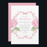 Invitation Mariage d'aquarelle rose Hydrangea Floral<br><div class="desc">Coins à accents floraux d'hydrangée rose avec de belles polices et des scripts réalisés dans la coordination des couleurs faire-part de mariage. Un faire-part de mariage parfait pour toute saison. Une belle et élégante invitation.</div>