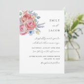 Invitation Mariage d'aquarelle Rose moderne (Debout devant)