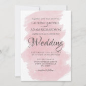 Invitation Mariage d'aquarelle rose moderne (Devant)