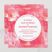 Invitation Mariage d'aquarelle rose moderne Confetti (Devant / Derrière)