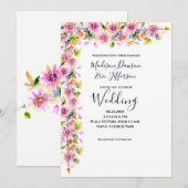 Invitation Mariage d'aquarelle rose pâle (Devant / Derrière)