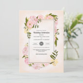 Invitation Mariage d'aquarelle rose pâle (Debout devant)