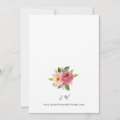 Invitation Mariage d'aquarelle rose pâle (Dos)