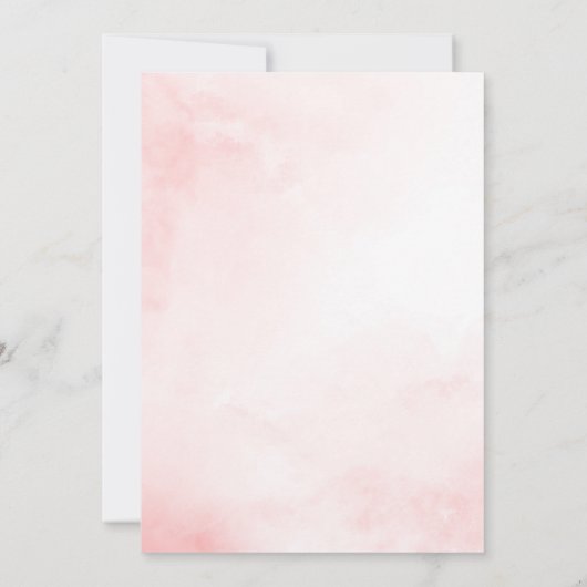 Invitation Mariage d'aquarelle rose pâle (Dos)