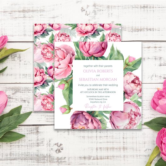 Invitation Mariage d'aquarelle rose pâle