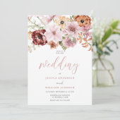 Invitation Mariage d'aquarelle rose pâle (Debout devant)