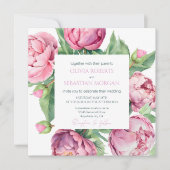 Invitation Mariage d'aquarelle rose pâle (Devant)