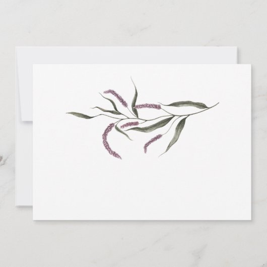 Invitation Mariage d'aquarelle rose prune violet | (Dos)