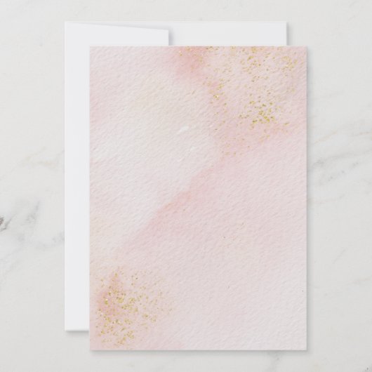 Invitation Mariage d'aquarelle rose vif (Dos)