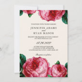 Invitation Mariage d'aquarelle rose vintage (Devant)