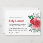 Invitation Mariage d'aquarelle rouge (Devant)