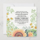 Invitation Mariage d'aquarelle Russe Fleur sauvage (Devant)