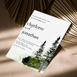 Invitation Mariage d'aquarelle Rustic Mountain Forest<br><div class="desc">Faire-part de mariage d'aquarelle de la forêt de montagne rustique</div>