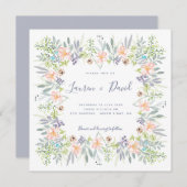 Invitation Mariage d'aquarelle rustique (Devant / Derrière)