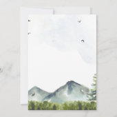 Invitation Mariage d'aquarelle rustique de Forest Mountain (Dos)