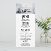 Invitation Mariage d'aquarelle rustique de rennes d'hiver (Debout devant)