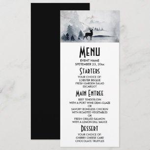 Invitation Mariage d'aquarelle rustique de rennes d'hiver