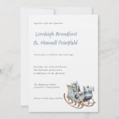 Invitation Mariage d'aquarelle rustique d'hiver (Devant)