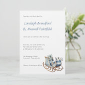 Invitation Mariage d'aquarelle rustique d'hiver (Debout devant)