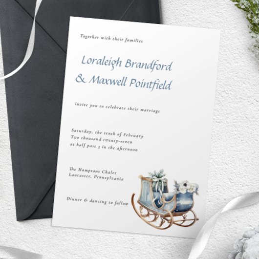 Invitation Mariage d'aquarelle rustique d'hiver