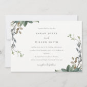 Invitation Mariage d'aquarelle rustique et élégant (Devant)