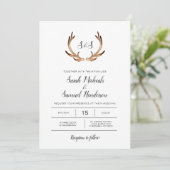 Invitation Mariage d'aquarelle rustique minimal (Debout devant)