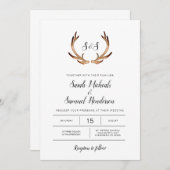 Invitation Mariage d'aquarelle rustique minimal (Devant / Derrière)