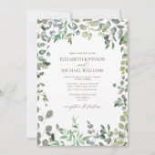 Invitation Mariage d'aquarelle Sage Green Eucalyptus (Devant)