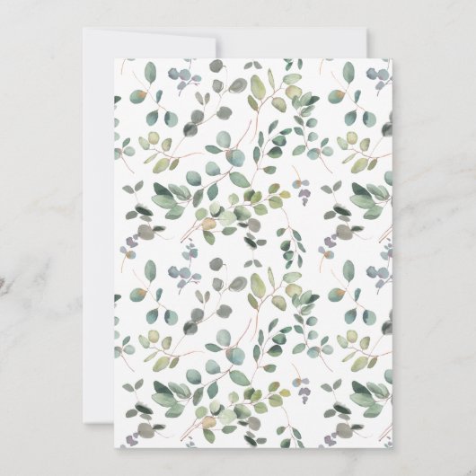 Invitation Mariage d'aquarelle Sage Green Eucalyptus (Dos)
